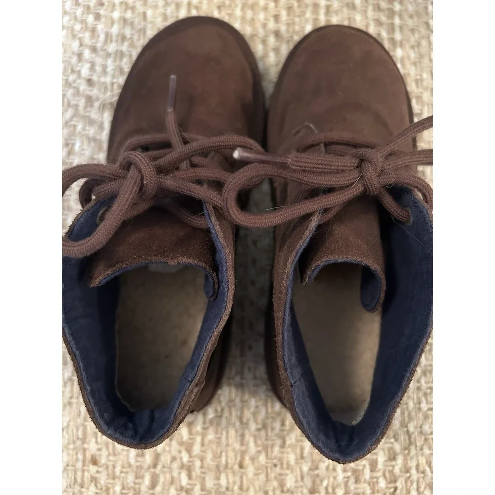 UGG Derrick Chocolate Brown Chukka Boots Kids Sz 2 Youth Bootie Boho Autumn